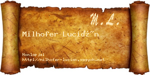 Milhofer Lucián névjegykártya